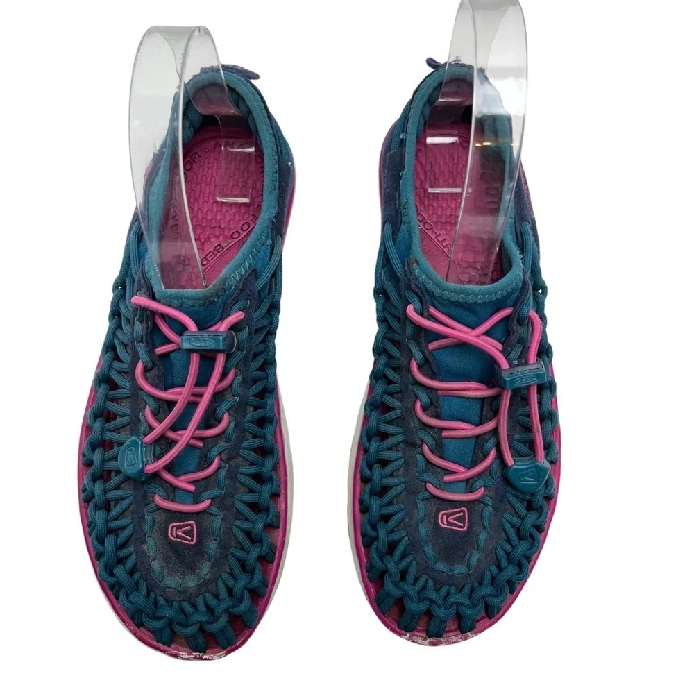KEEN Teal Blue Pink Closed Toe Sneakers Sandals Hiking Fishing Camping Shoes  5 - Picture 2 of 15